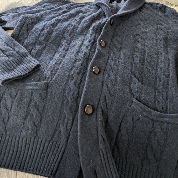 BROOKS BROTHERS - Wool Blend Cowl Neck Cardigan - Picture 10 of 13